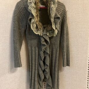 Nicole Alexander Long Sweater Fur Collar